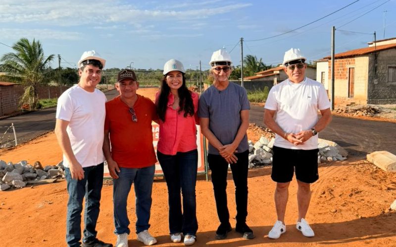 Prefeita Ana Afif visita obras ao lado de Júnior Mano, Acilon Gonçalves e Dedé Soldado